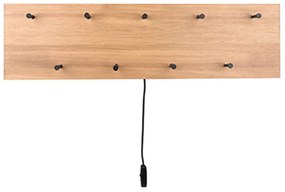 Κρεμάστρα Τοίχου 9 Θέσεων Romy 1400230 75x20x9,2cm Natural-Black Mirrors & More Metal,Wood