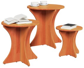 vidaXL Σετ Τραπεζιού Για Καφέ 3 pcs Καφέ κεριού 46 x 46 x 47 εκ.