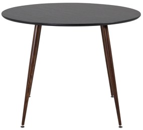 Τραπέζι Dallas 125, Μαύρο, Καρυδί, 75cm, 13 kg, Ινοσανίδες μέσης πυκνότητας, Μέταλλο | Epipla1.gr