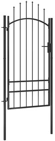 vidaXL Καγκελόπορτα Μαύρη 1 x 2,5 μ. Ατσάλινη