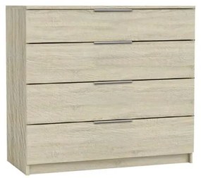 DRAWER Συρταριέρα με 4 Συρτάρια, Απόχρωση Sonoma