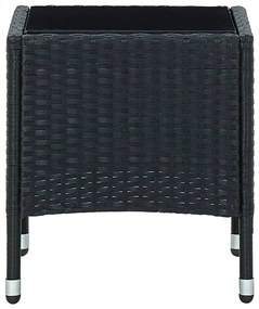 vidaXL Τραπέζι Κήπου Μαύρο 40 x 40 x 45 εκ. από Συνθετικό Ρατάν