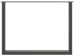 vidaXL Πόδια Τραπεζαρίας σε Σχήμα U 2 τεμ. Ανθρακί 100x(72-73) εκ. Ατσάλι