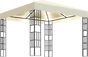 vidaXL Κιόσκι με Φωτάκια LED Κρεμ 3 x 3 μ.