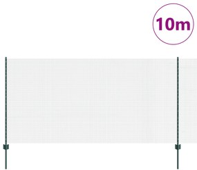 vidaXL Συρμάτινος Φράχτης  με 5 U Πόδια Πράσινος 1.2x10 μ Ατσάλι