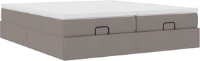 vidaXL Οθωμανικό κρεβάτι με στρώματα Taupe 180x200cm ύφασμα