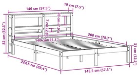 Σκελετός Κρεβ. Χωρίς Στρώμα Λευκό 140x200 εκ Μασίφ Πεύκο - Λευκό