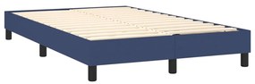 Κρεβάτι Boxspring με Στρώμα &amp; LED Μπλε 120x200 εκ. Υφασμάτινο - Μπλε