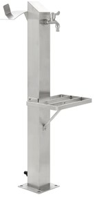 vidaXL Βρύση Δαπέδου Κήπου Τετράγωνη 95 εκ. από Ανοξείδωτο Ατσάλι