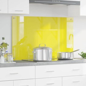 vidaXL Πίσω Πάνελ Κουζίνας Κίτρινο 100 x 60 x 0.6 εκ. σκληρυμένο γυαλί