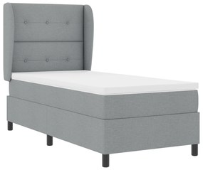 vidaXL Κρεβάτι Box Spring με Στρώμα Ανοιχτό Γκρι 80x200 εκ. Ύφασμα