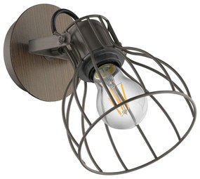 Φωτιστικό Τοίχου - Απλίκα Spot Sambatello 98134 Brown Eglo Metal,Wood