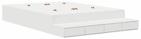 vidaXL Κρεβάτι με αποθηκευτικό χώρο Λευκό 236.5 x 150 x 31.5 εκατοστά