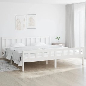 Πλαίσιο Κρεβατιού Λευκό 160 x 200 εκ. από Μασίφ Ξύλο