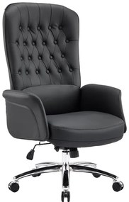 Καρέκλα γραφείου διευθυντή Kaline pakoworld pu σε μαύρη απόχρωση 69x79x115-123εκ