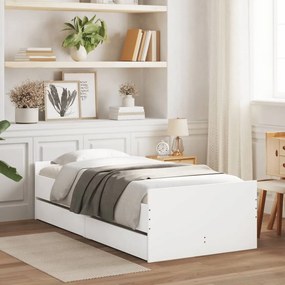 Πλαίσιο Κρεβατιού με Συρτάρια Λευκό 100x200 εκ.