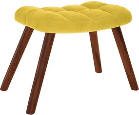 vidaXL Πολυθρόνα Χαλάρωσης με Σκαμπό Κίτρινο Βελούδο