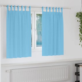 vidaXL Κουρτίνες με κουρτίνες 2 pcs Γαλάζιο Πολυεστέρας