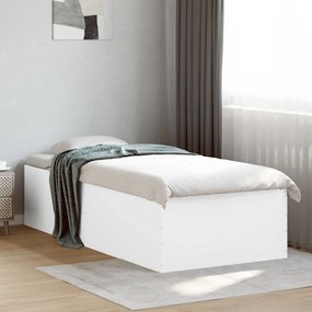 vidaXL Κρεβάτι δαπέδου Λευκό 80 x 200 cm Επεξεργασμένο Ξύλο