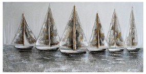 Πίνακας σε Καμβά FL0621 Fylliana Μπέζ - Καφέ 120x3x60 εκ. 120x3x60 εκ.