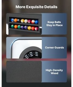 VEVOR Pool Table, 183cm Portable Billiards Tables, Adjustable Feet Stable Game Table, Entertainment Set Includes Ball, Cue, Rack, Chalk and Brush, Black with Red Cloth, for Family Use, Recreation Room