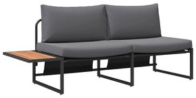 vidaXL Σέτ φαγητού για κήπο 3 pcs Ανθρακί Ατσάλι