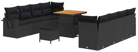 vidaXL Σετ Καναπέ Κήπου με αποθήκευση 11 pcs Μαύρο Πολυ ράταν