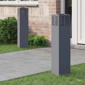 vidaXL Ηλιακό LED Φως Δρόμου 2 pcs Θερμό λευκό 18 x 18 x 80 εκ.