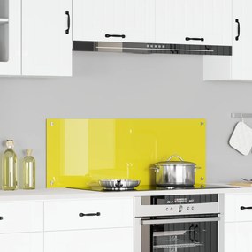 vidaXL Πίσω Πάνελ Κουζίνας Κίτρινο 110 x 40 x 0.6 εκ. σκληρυμένο γυαλί