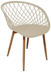 Καρέκλα Ezra cappuccino pp-πόδι φυσικό μέταλλο 62x42x82εκ Υλικό: METAL - PP 262-000023