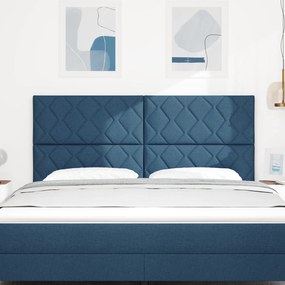 vidaXL LED Κεφαλάρι Σχεδίαση Διαμαντιών Μπλέ 180 cm Ύφασμα