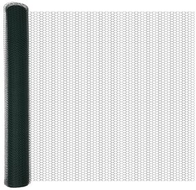 vidaXL Φράχτης  Hexagon Πράσινος 1.4x25 μ Χάλυβας