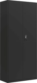 vidaXL Αρχειοθήκη Μαύρη 90 x 40 x 240 εκ. από Ατσάλι