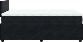 vidaXL Κρεβάτι Boxspring με Στρώμα Μαύρο 120x190 εκ. Βελούδινο