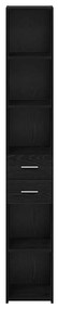 vidaXL Highboard Μαύρη δρυς 30 x 42.5 x 185 εκ Επεξεργασμένο ξύλο