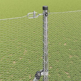 vidaXL Έξιγωνο φράχτη σταθερού εδάφους 50 x 1,5 m Ασημί Δίχτυ