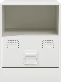 vidaXL Κομοδίνο Λευκό 34,5 x 39 x 44 εκ. από Χάλυβα