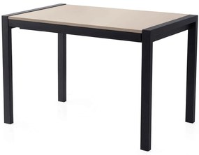 Τραπέζι Επεκτεινόμενο Silva 974NMB2221 120/187x74x75cm Light Mocha-Black Μοριοσανίδα, Μέταλλο