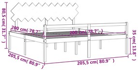 ΠΛΑΙΣΙΟ ΚΡΕΒΑΤΙΟΥ ΜΕ ΚΕΦΑΛΑΡΙ ΓΚΡΙ 200X200 ΕΚ. ΜΑΣΙΦ ΞΥΛΟ 3195568