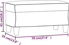 vidaXL Πάγκος Κρεμ 70 x 35 x 41 εκ. από Ύφασμα Μικροϊνών