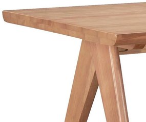 Τραπέζι Winslow ξύλο rubberwood ανοικτό καρυδί 160x85x75εκ