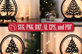 Σετ των 2 Intra απο ξύλο plywood 3mm-4mm πάχος – Σετ χριστουγεννιάτικου δέντρου κομμένο σε χαρτί Δίασταση 20x20 cm INTRAFABR-81470737