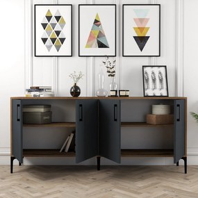 Κονσόλα Καρυδί / Ανθρακί FEZEDRI 180x35x78