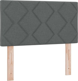 vidaXL Κρεβάτι box spring με στρώμα Σκούρο Γκρι 80 x 200 cm Ύφασμα