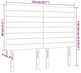 vidaXL Κεφαλάρι Κρεβατιού LED Σκούρο Καφέ 144x5x118/128εκ. Υφασμάτινο