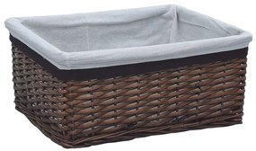 vidaXL Σετ Καλάθια Αποθήκευσης 3 τεμ. Καφέ Στοιβαζόμενα Φυσική Ιτιά