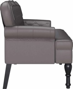vidaXL Καναπές Chesterfield Γκρι 119,5 x 64,5 x 75 εκ. Τεχνητό Δέρμα