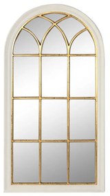 Τοίχο καθρέφτη Home ESPRIT Λευκό Χρυσό Παράθυρο 68 x 4 x 128 cm