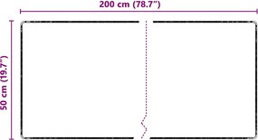 vidaXL Δερμάτινο Χαλί Γκρι 50 x 200 εκ. 100% Πολυπροπυλένιο Τούφτα