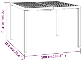 Τραπέζι Κήπου Ανθρακί 100x100x72 εκ. Ατσάλινο - Ανθρακί